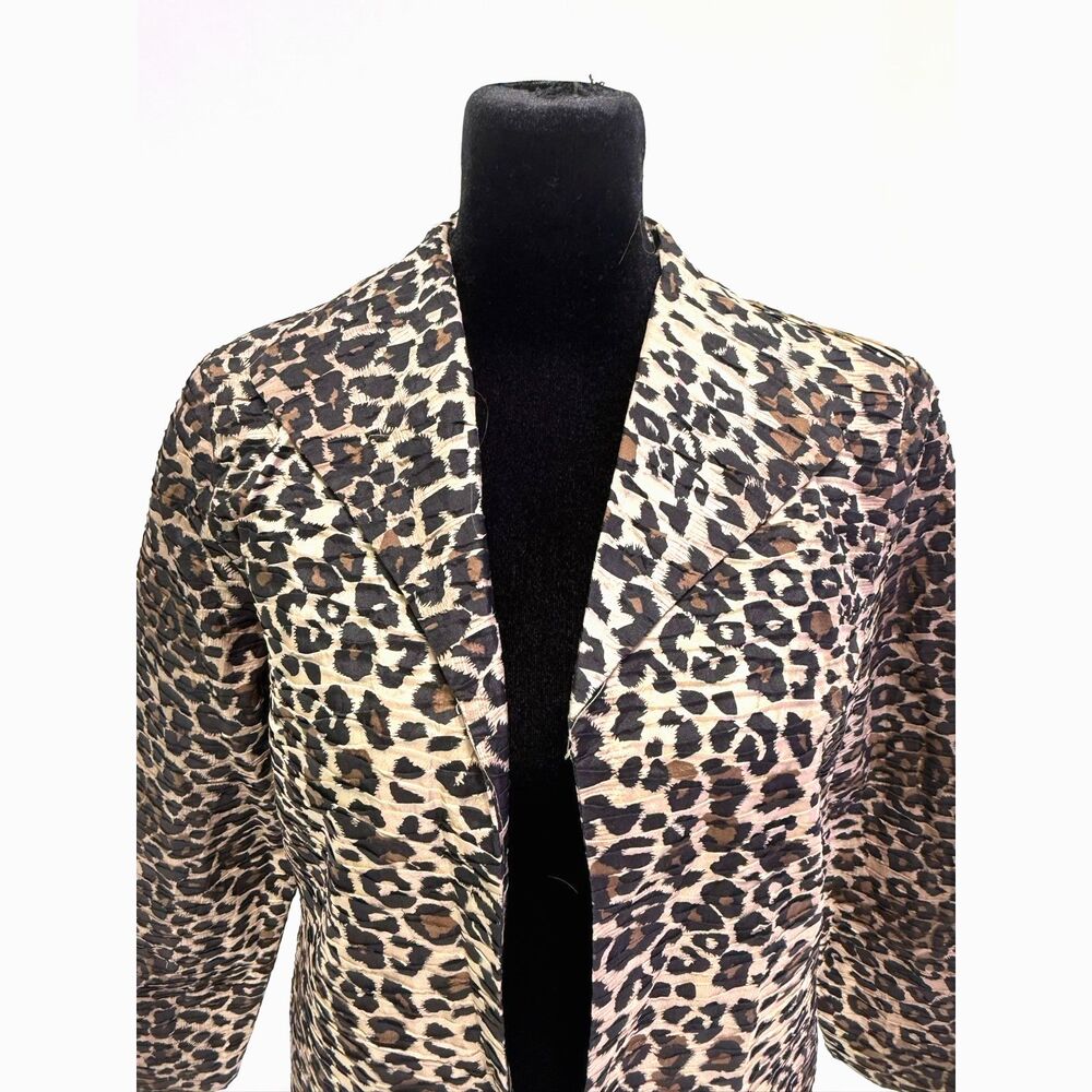 Susan Bristol vintage silk rouched cheetah print blazer